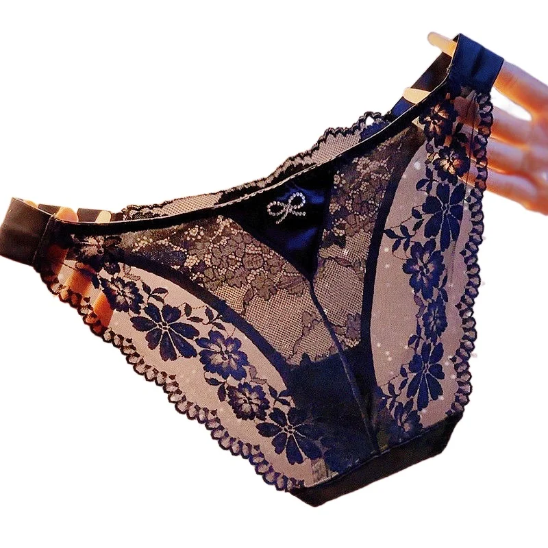 

Французские легкие роскошные романтические трусы со средней и низкой талией, тонкие бесшовные модные жаккардовые трусы с бриллиантами, женское нижнее белье, эластичное