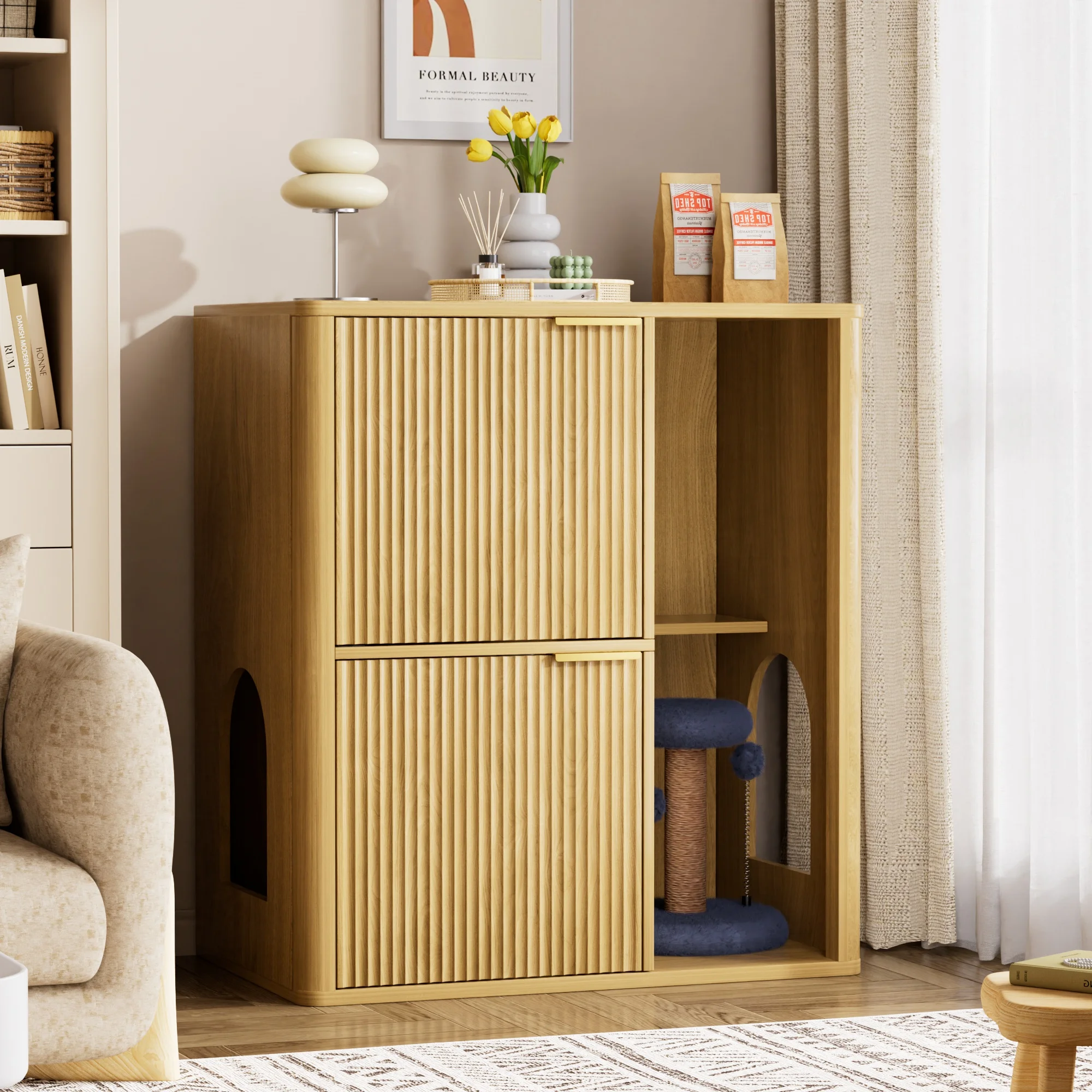 [US Stock] Cat Litter Box Furniture, 31.5