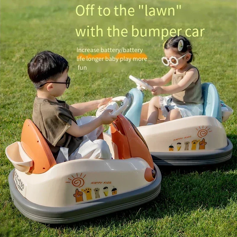 Children's Electric Bumper Car Baby Bumper Car Outdoor Drift Car Rotating Kart 1-8 Years Old Baby Can Sit Charging Baby Ride Toy