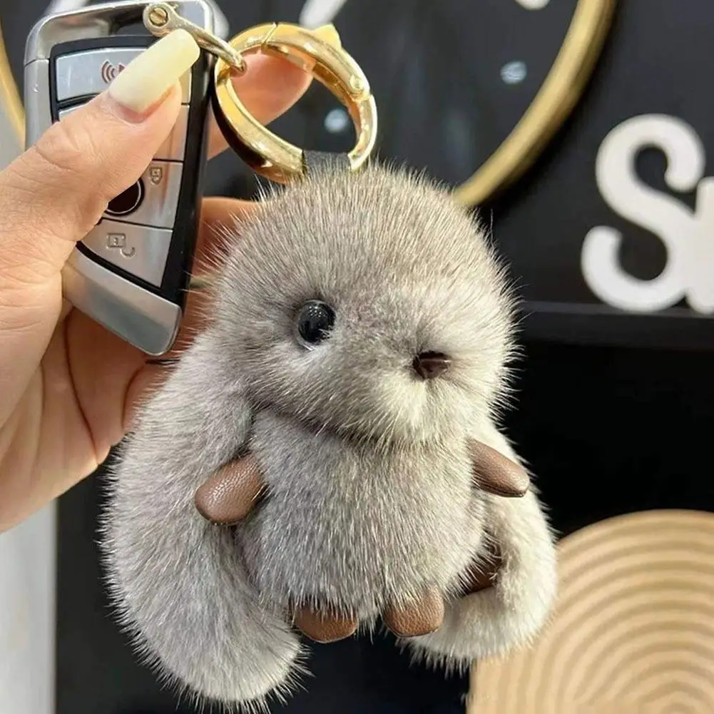 Imitatie Sable Schattig Konijn Pop Charme Sleutelhanger Bunny Knuffels Tas Hanger Cartoon Auto Sleutelhanger Sieraden Accessoires Decoratie
