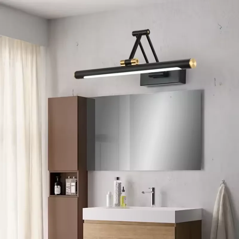 Bathroom Mirror Headlight Collapsible Adjustable Wall Light Washbasin Bathroom Mirror Cabinet LED Makeup Mirror Headlight