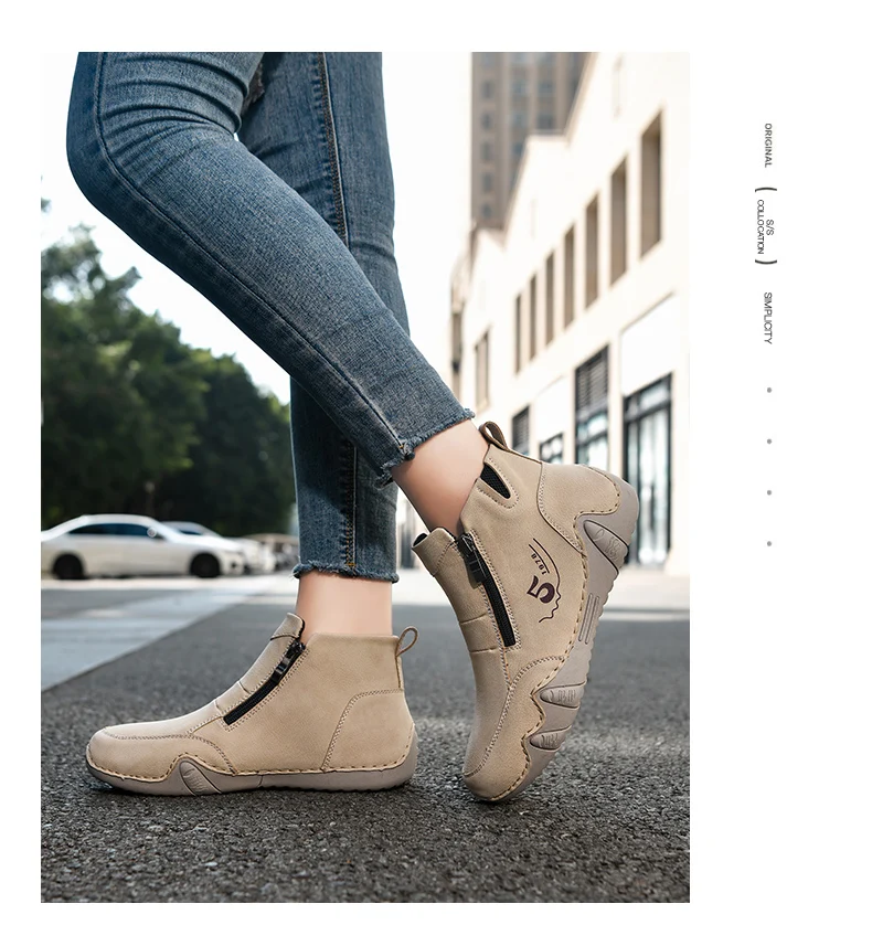 Neue Frühjahr Frauen Stiefeletten Outdoor Casual Wanderschuhe Mode Bequemen frauen Schuhe High Top Herbst frauen Turnschuhe – Detail 16