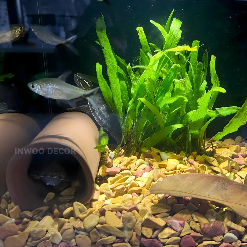 Lila Ton-Aquarium-Fischbecken-Landschaftsdekoration Zubehör Haustier-Fischzuchthaus Unterschlupf Feengarten Heimdekoration – Detail 8