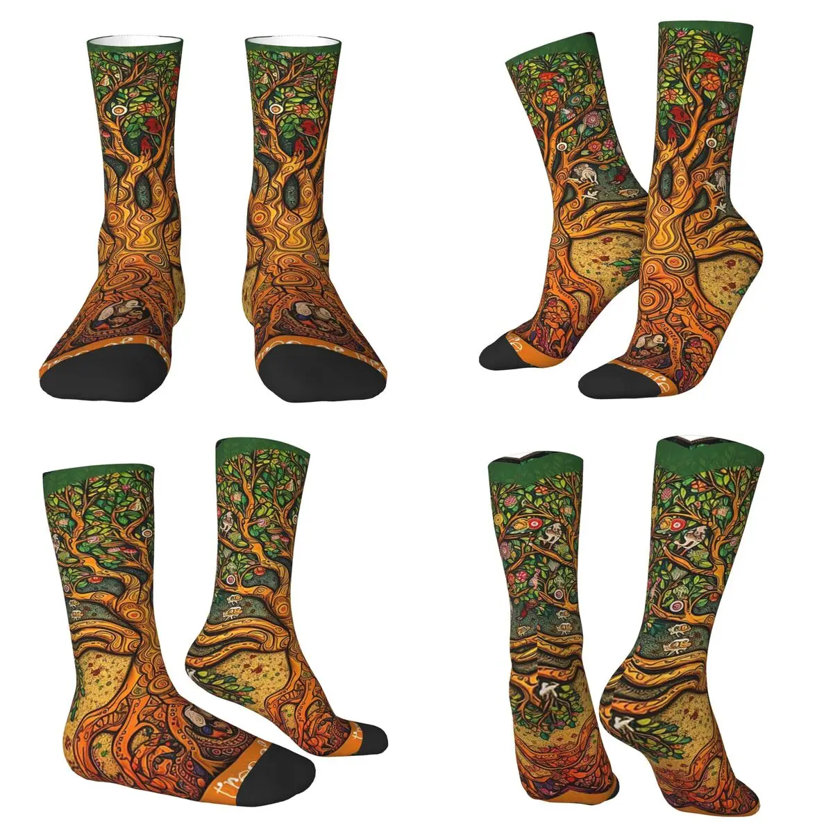 Colorful Tree Of Life Yggdrasil Socks Harajuku High Quality Stockings All Season Long Socks for Unisex Valentine's Day Gifts