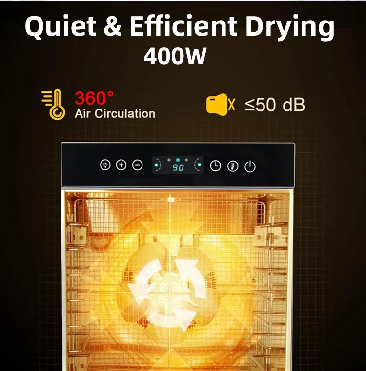 Home and Commercial Use 10 Layers  Electric Food Dehydrator Machine Stainless Steel Shell