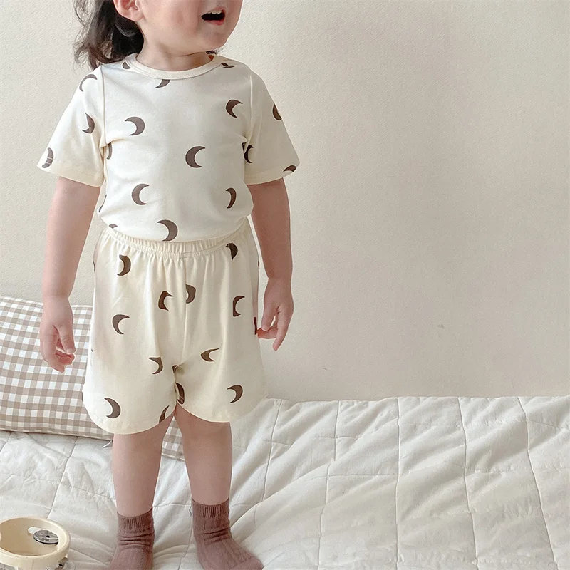 Brand Baby Girls Long Sleeve T Shirts + Pants Pajamas Suit Children Printed Wear Air-conditioning Clothes Kids Homewear Matching