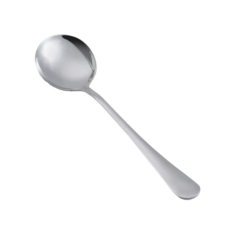 15cm Stainless Steel Round Spoon Hotel Family Spoon Kitchen Utensils Set Mirror Round Spoon Multifunctional Round Spoon