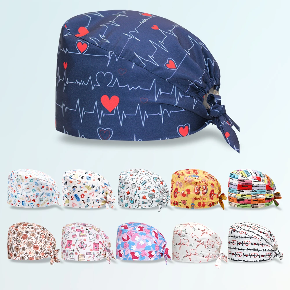 Cheap Scrub Cap Medical Hat Hospital Doctor Nurse Surgical Hats Dental Nursing Caps Quick Dry Soft Chef Cleaner Headwear M1170