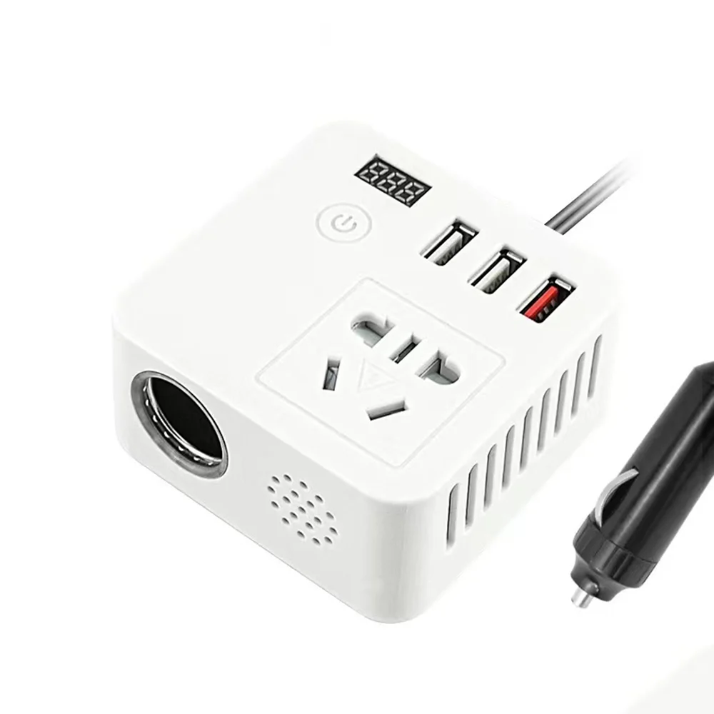 Car mounted intelligent 12v24V to 220v110V high-power 200W inverter, home phone fan, small household appliance charging power su