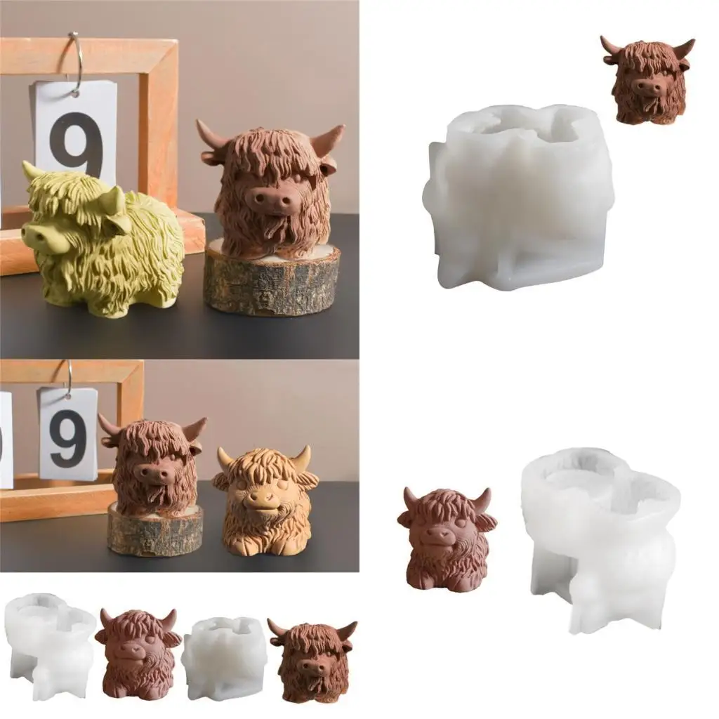 

E8BD Yak Head Sculpture Silicone Molds for Making Soap Making Molds