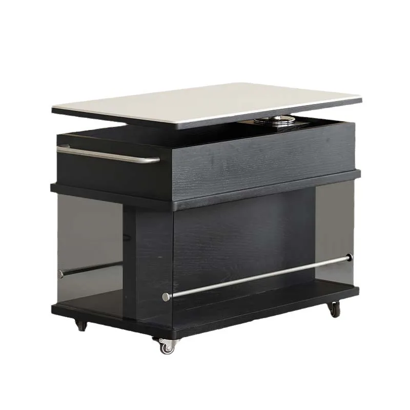 

Light luxury solid wood can lift the coffee table, living room household small apartment balcony tea table, modern simple