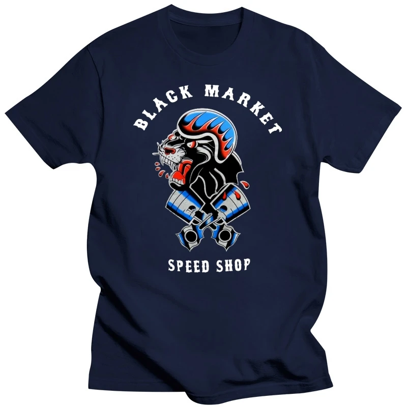 Men's Speed Shop by Ian McNiel Black Market Panther Tattoo Art T Shirt-1