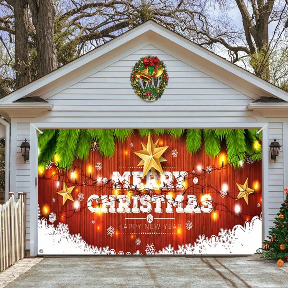 Holiday Garage Door Cover Vacation Garage Door Cover Vibrant Christmas Style Tapestry Festive Ambience for Garage Door Party