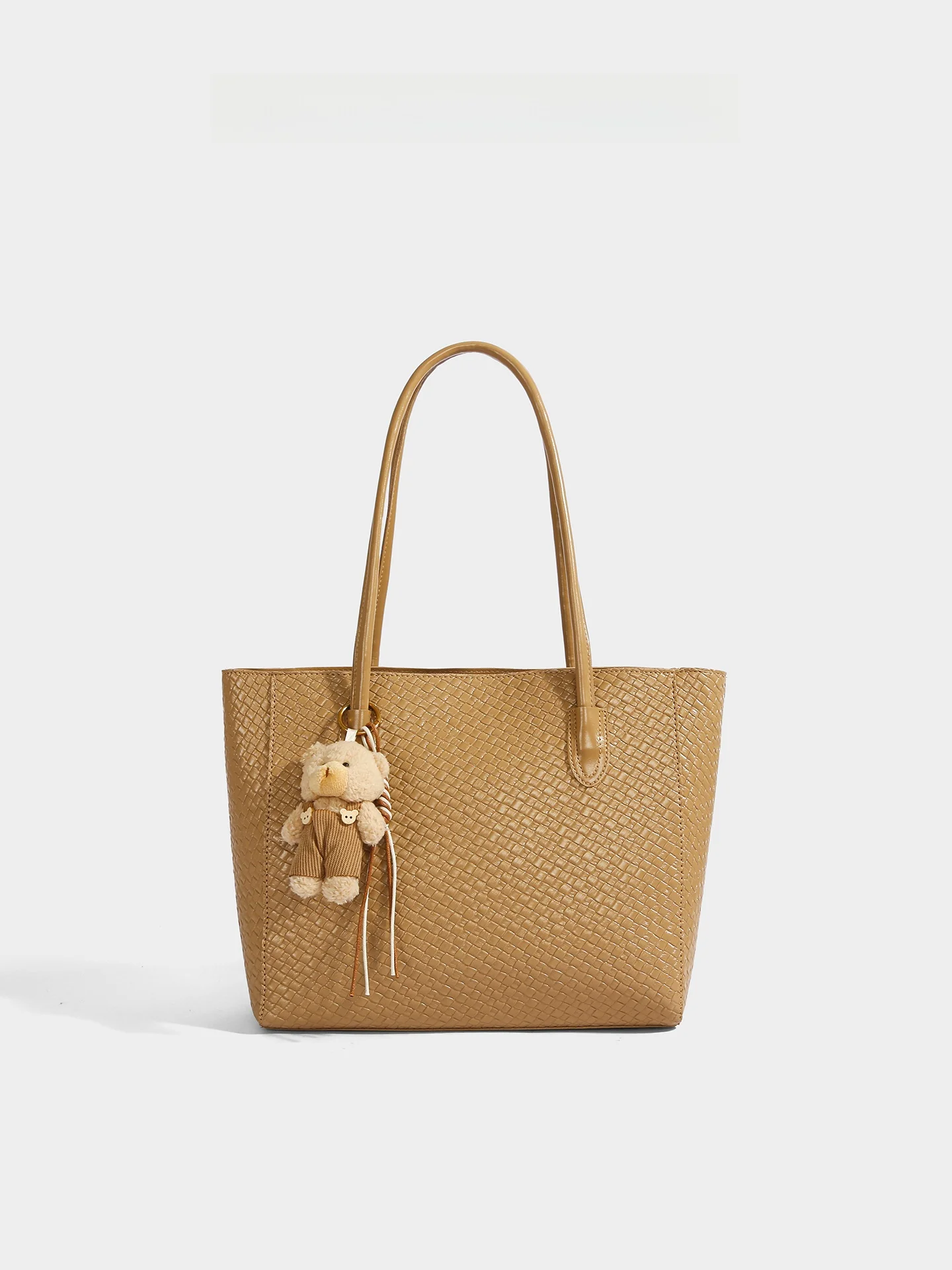  CharlieKitty Women's Tote Bag Fashionable Shoulder Bag for All Seasons PU Leather Square Shape Medium Size