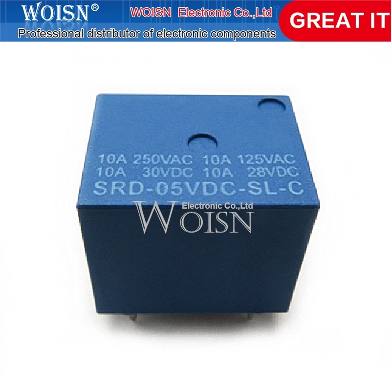 

SRD-05VDC-SL-C 5 футов 10A DC5V реле