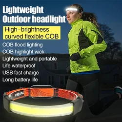 Mini Head-mounted Running Headlight Rechargeable Night Running Floodlight Running Light USB Rechargeable Headlamp Light weight