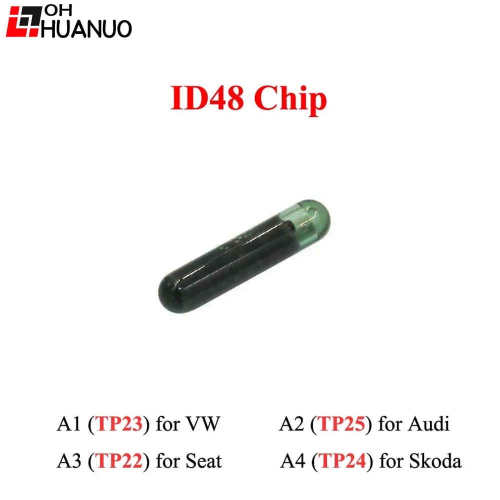 CAN (A1) TP23 ID48 Chip Glass for Volkswagen V-W,(A2) TP25 for Audi,(A3) TP22 for Seat,(A4) TP24 for Skoda