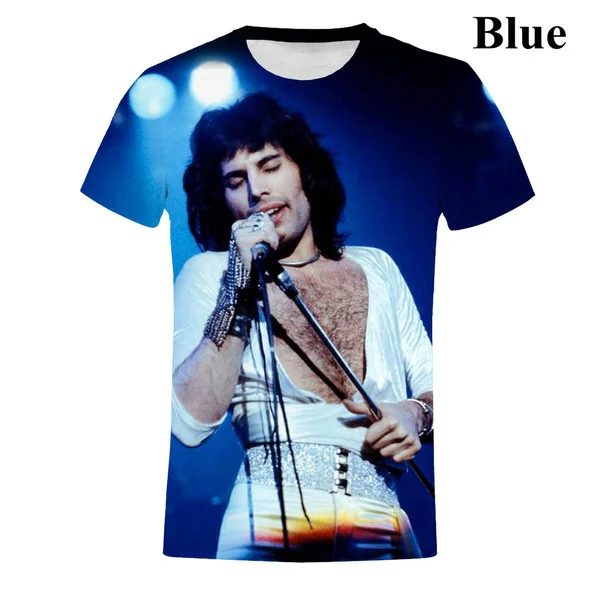 Fashion Men and Women 3D Printing Short-sleeved QUEEN Bohemian Rhapsody Movie Freddie Mercury Rock Music Singer T-shirt