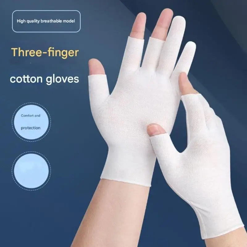 

Pack of 10 Lightweight Cotton Three Finger Gloves for Gardening Construction and DIY Projects Soft Breathable Work Gloves D2RC