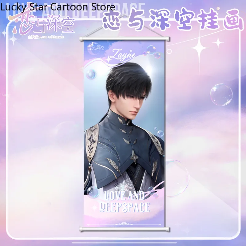 คอสเพลย์ความรักและ Deepspace Sylus อะนิเมะ HD Scroll โพลีเอสเตอร์พีชผิวแขวนผนังภาพวาดตกแต่งบ้านโปสเตอร์ Wall Art Room ของขวัญ