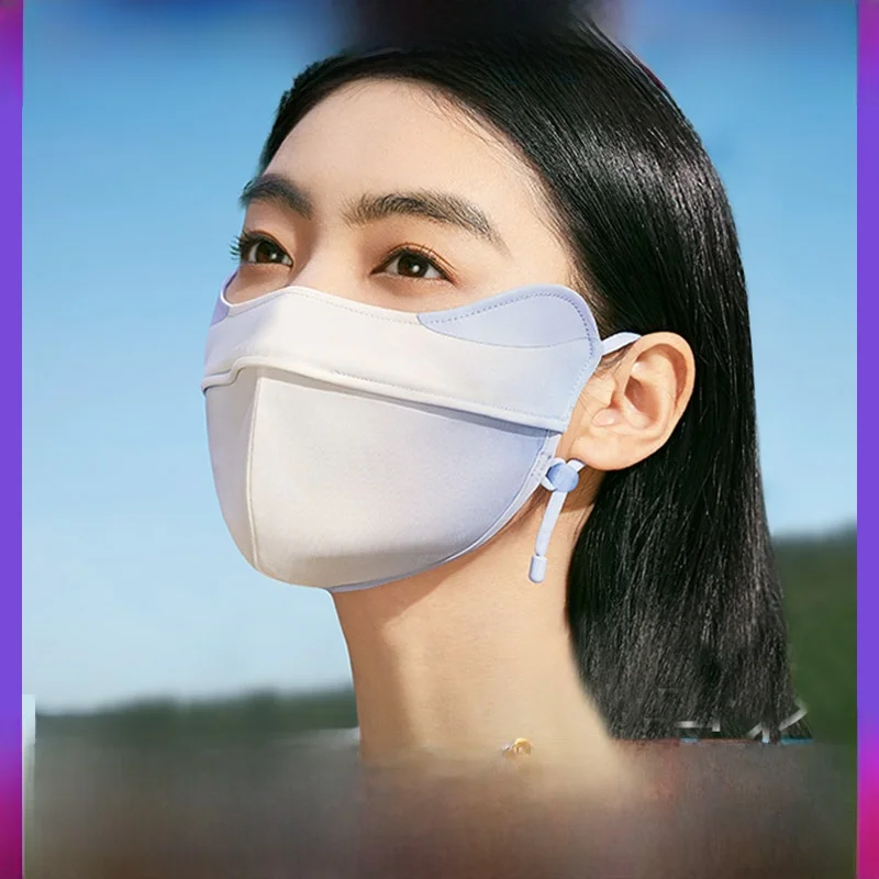 

Женская солнцезащитная маска Banana Le из ультратонкого волокна, защита от ультрафиолета, ветрозащитная, пылезащитная, декоративная маска для лица, защита от царапин.