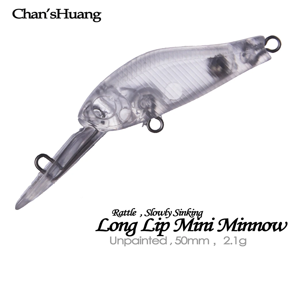 

Chan’sHuang 30PCS Unpainted Blank Fishing Lures 5cm 2.1g Long Lip Mini Minnow Slowly Sinking DIY Handmade Artificial Bait