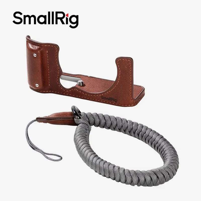 Smallrig Camera Leather Half Case Kit for FUJIFILM X-M5 Universal Braided Wristband Shoulder Strap Thumb Grip Camera Accessories