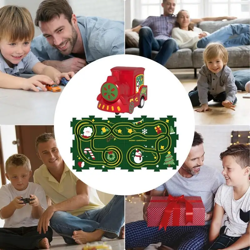 Rail Car Track Toy Electric Trolley Puzzle Track Building Toys Creative Puzzle Board Track Play Railcar Smooth And Fun For