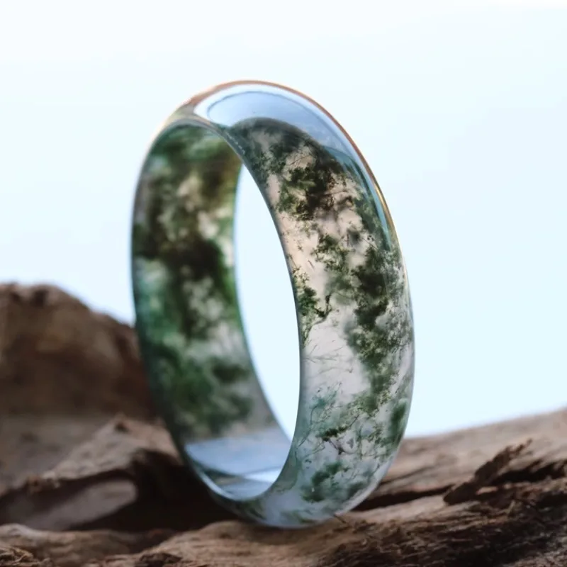 

Pure Natural Green Aquatic Agate Bracelet Collection Gift for Mother and Wife