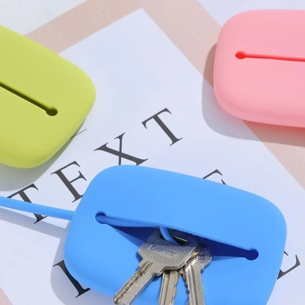 

Pure Color Silicone Card Holder Small Card Case Large Capacity Students Bus Card Cover Handbag ID Card Cover Key Case Students