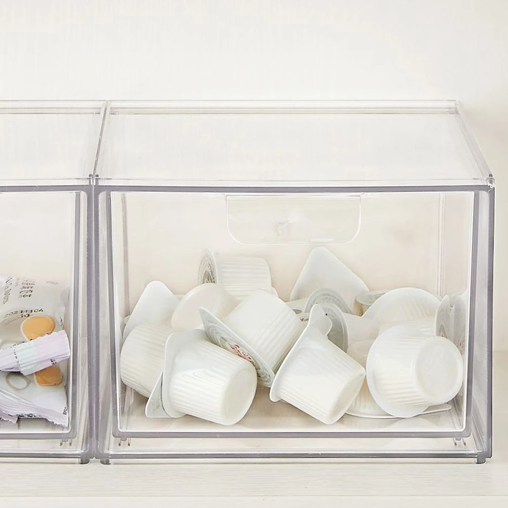 

Sturdy Transparent Acrylic Drawer Storage Box Single Layer Stackable Plastic ganizer Bins Household Jewelry Case for Earrings