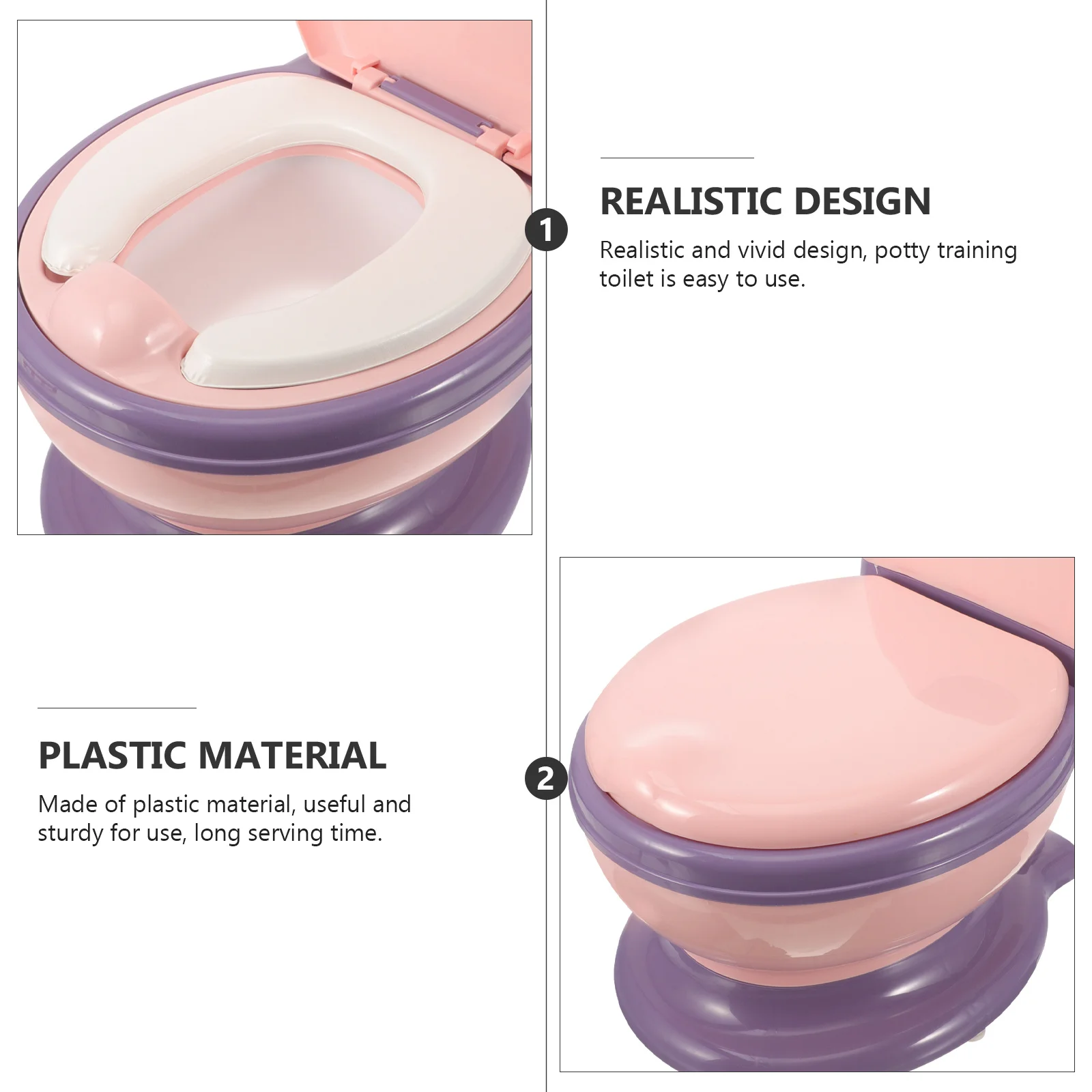 

Potty Training Toilet for Children Toddler Portable Lightweight Easy to Clean Wide Application Realistic Design for Home and