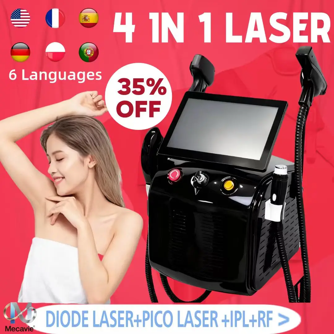 

2025 Diodo Laser 755 808 1064nm 940 4 Wavelength Titanium Laser Machine for Body Hair Removal Equipment 4000W