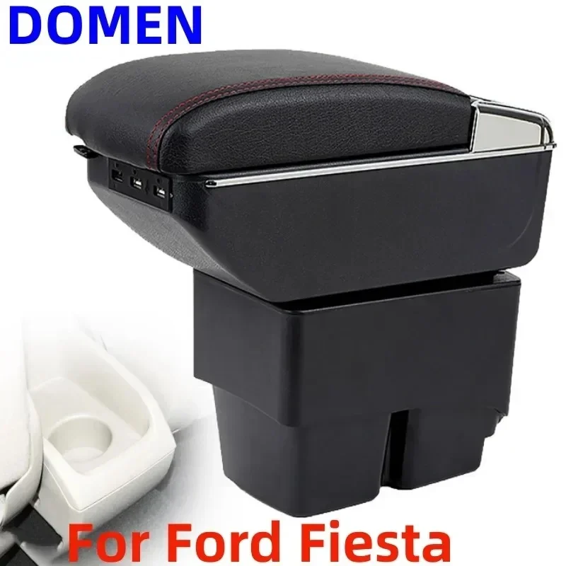 NEW For Ford Fiesta Armrest box Interior details Parts special Retrofit parts Car accessories Center Car Armrest Arm USB