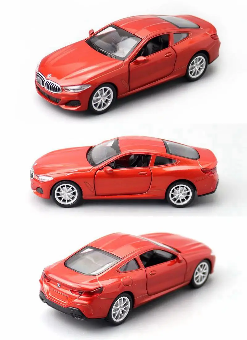 1/44 BMW M850i Diecast Metal Toy Vehicle Miniature Model Super Car Pull Back Doors Openable Collection Gift Kid Boy Match Box