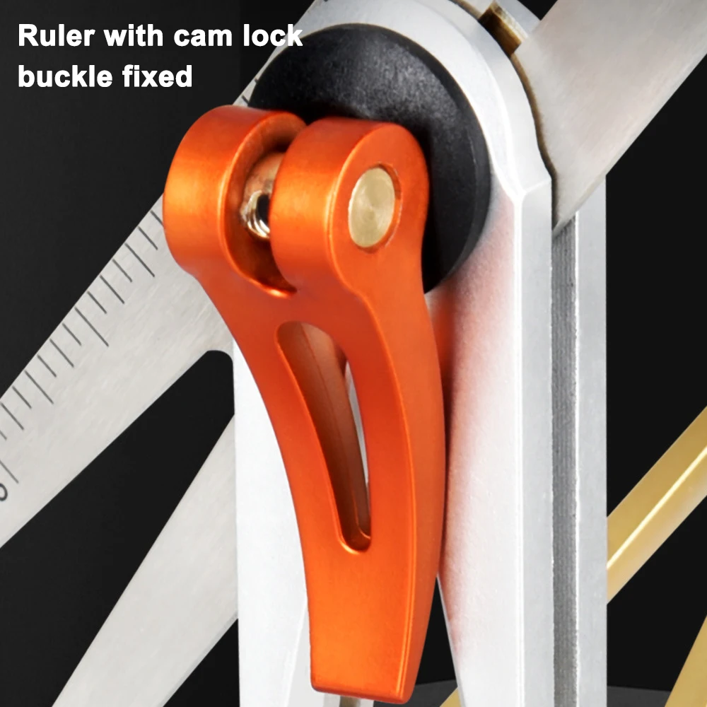 Woodworking Scriber Ruler Heavy Duty T-Shape Multi-Angle Scribing Tool Stainless Steel Movable Angle Ruler Dovetail Gauge