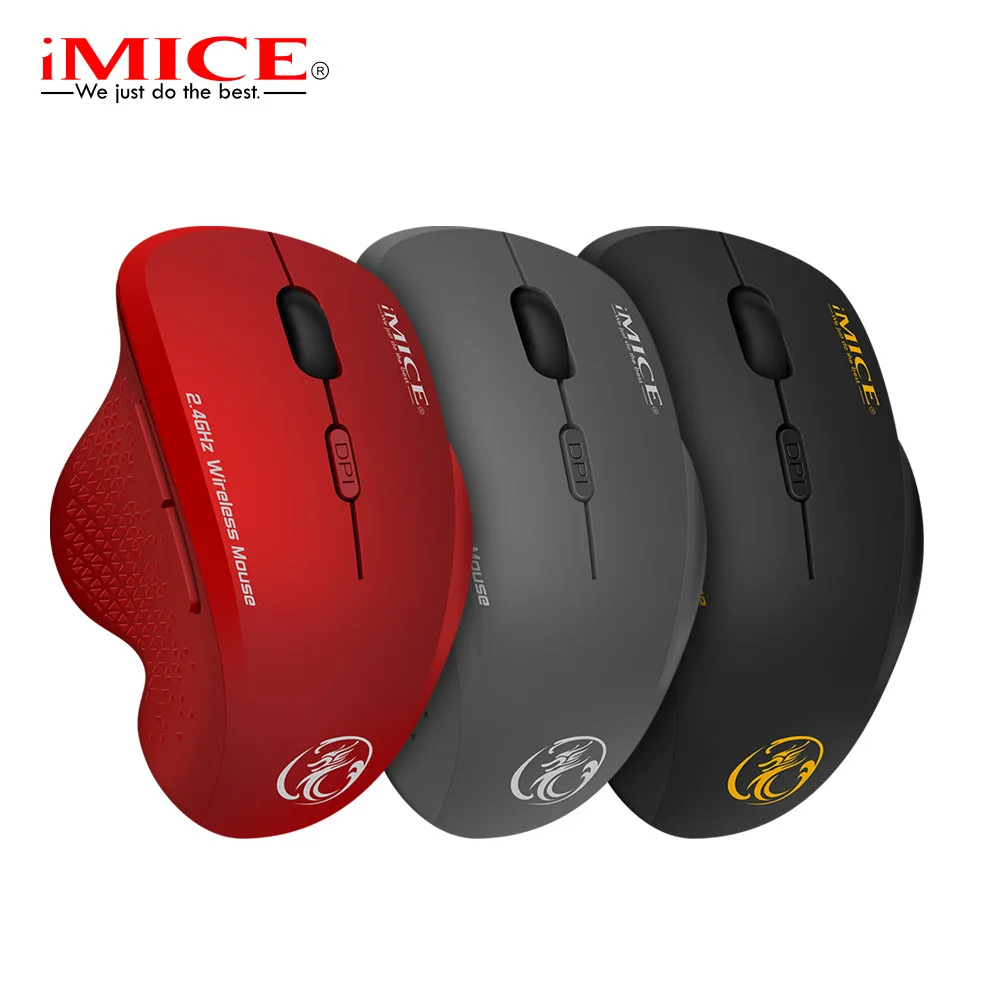 

G6 Wireless Mouse Ergonomic Computer IMICE Mouse 2.4Ghz Gamer PC Optical Mouse With USB Receiver 1600 DPI For Laptop PC Gamer