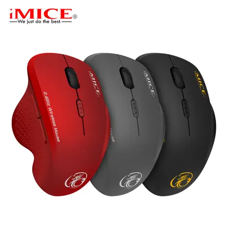 G6 Wireless Ergonomic Computer Mouse,IMICE Mouse 2.4Ghz Gamer PC Optical Mouse With USB Receiver 1600 DPI For Laptop PC Gamer