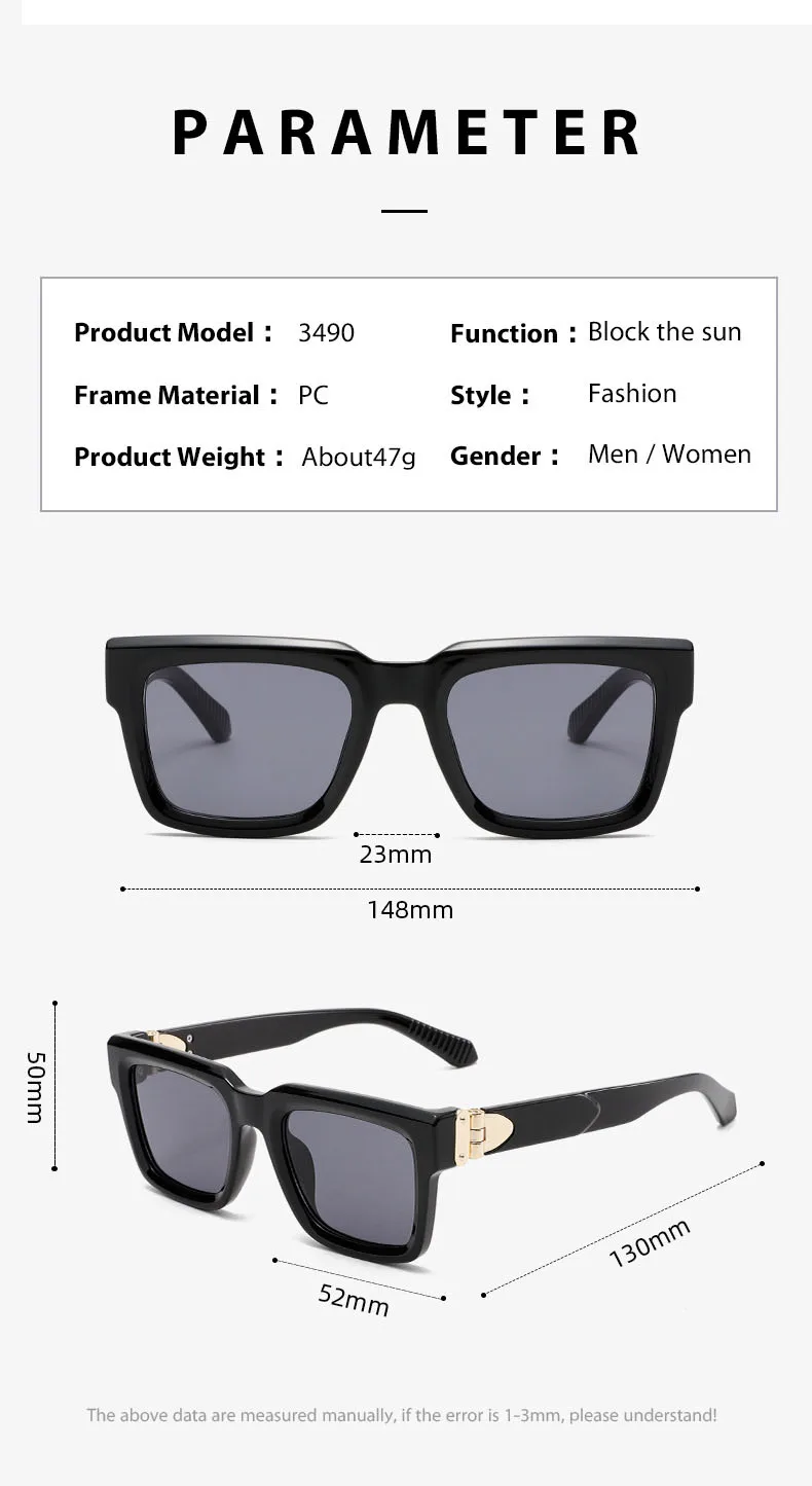 Millionär Quadratische Sonnenbrille Männer Vintage Luxus Sonnenbrille 2025, trendige Mode Gläser Gafas De Sol Hombre Lunette Soleil Femme – Detail 14