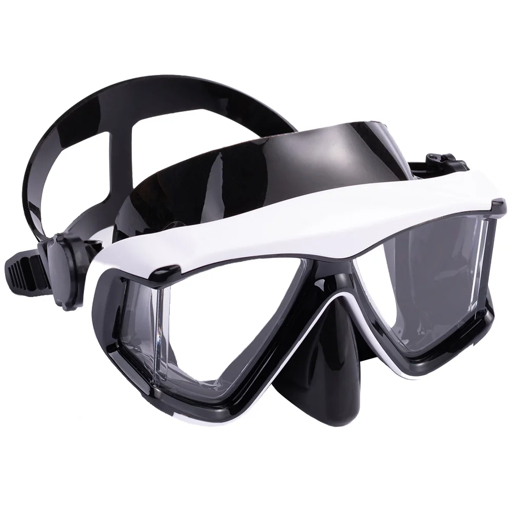 Máscara de buceo con esnórquel para miopía óptica, gafas de natación para miopía, equipo para miopía, vista panorámica amplia, para adultos y jóvenes-1,0 a-6,0