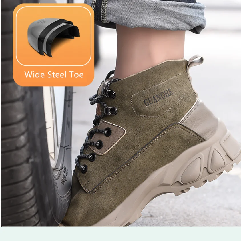 أحذية شتوية بمقدمة فولاذية مضادة للتحطيم ومضادة للثقب، أحذية أمان للبناء مع أحذية عمل مريحة للحماية للعمل #2