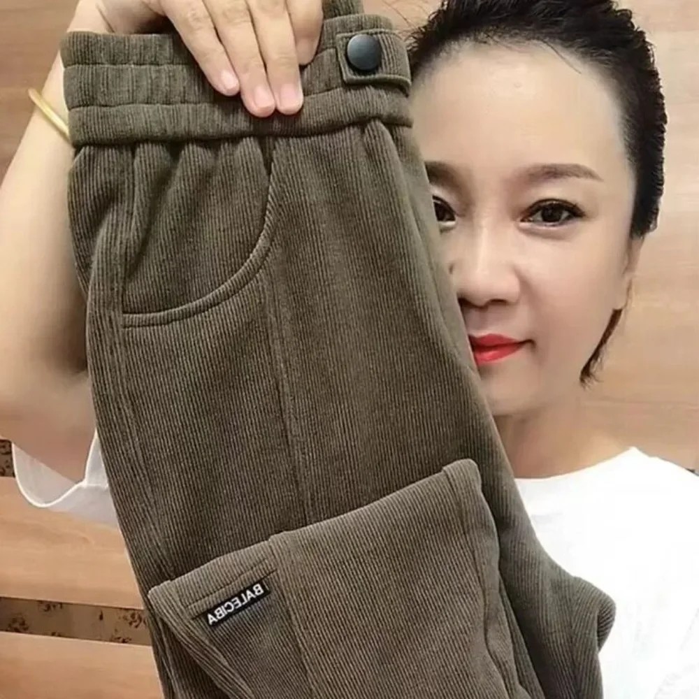 Women's Winter Fleece-Lined Sweatpants, European Cotton Velvet Harem Pants | Plus Size & Relaxed Fit
