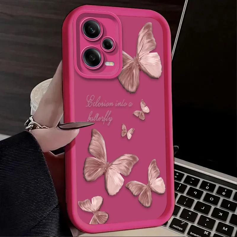 Retro Farfalla Cassa Del Telefono Per Xiaomi Redmi Nota 13 14 12 11 Pro Plus 5G 12S 11S 10S 10 9 Redmi 14C 13C 12C 12 4G A3 A3X copertura