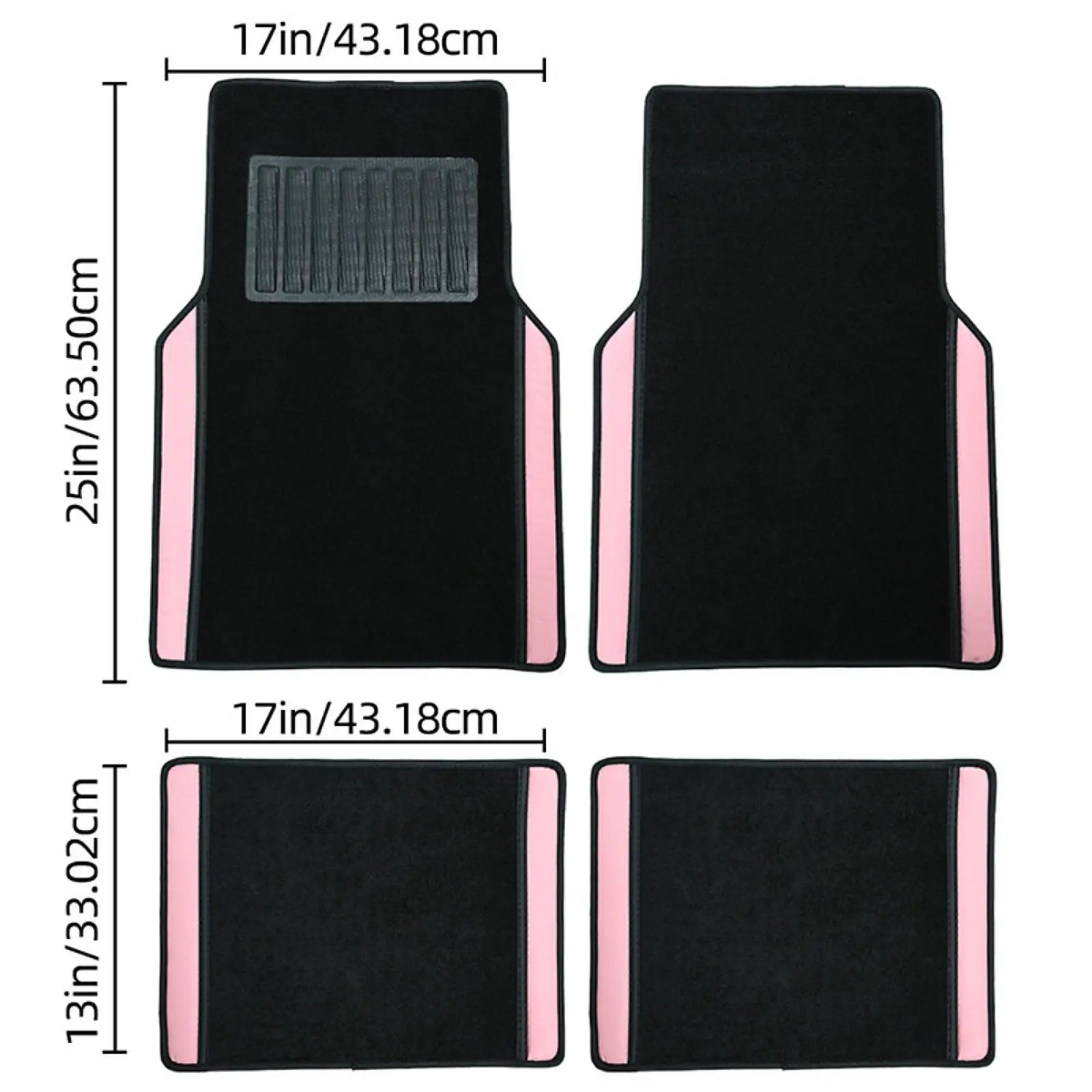 4x Universal Vehicle Floor Mats Easy Use Soft PVC Sturdy Weather