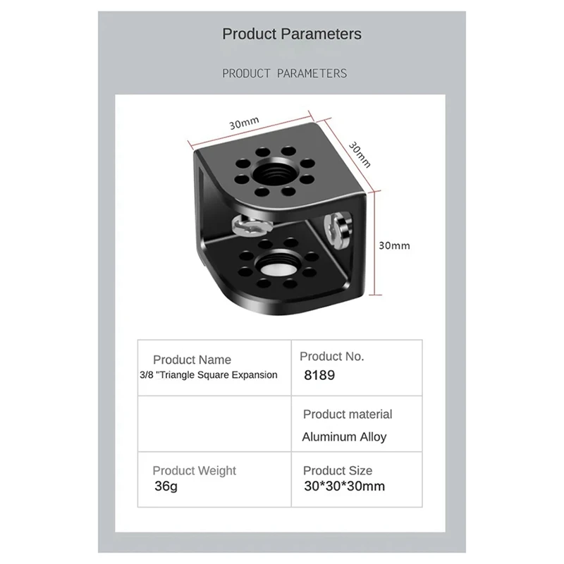 Accesorios de extensión de fotografía cuadrada triangular, adaptador de Monitor de transmisión de imágenes 3/8, soporte para cámara, funda para cámara SLR