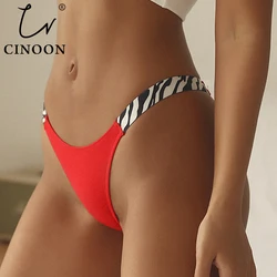 CINOON Sexy Women Leopard Panties Low-waist Underwear Thong Female G String Temptation Lingerie Breathable Cotton Intimates