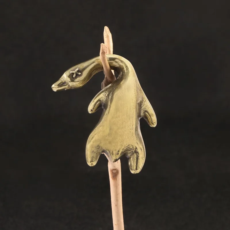 Creative Peking Duck Brass Figurine Funny Vintage Ornament Antique Finish Cute Duck Gift Home Decor Living Room Desk Decoration