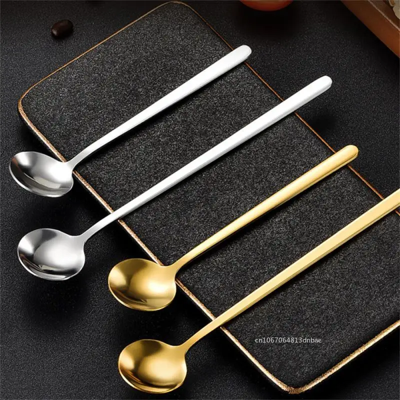 Long Handle Teaspoon Stainless Steel Rose Mixing Spoon Unusual for Dessert Honey Salad Tea Coffee Spoons Kitchen Bar Accessories