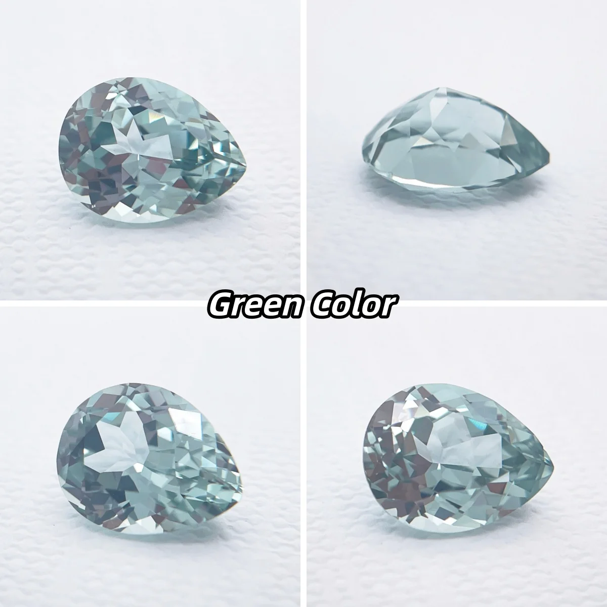 

Hot Sale Pear Cut Green Lab Grown Sapphire, Certified Loose Gemstone, DIY Inlay Stone for Ring Jewelry Making
