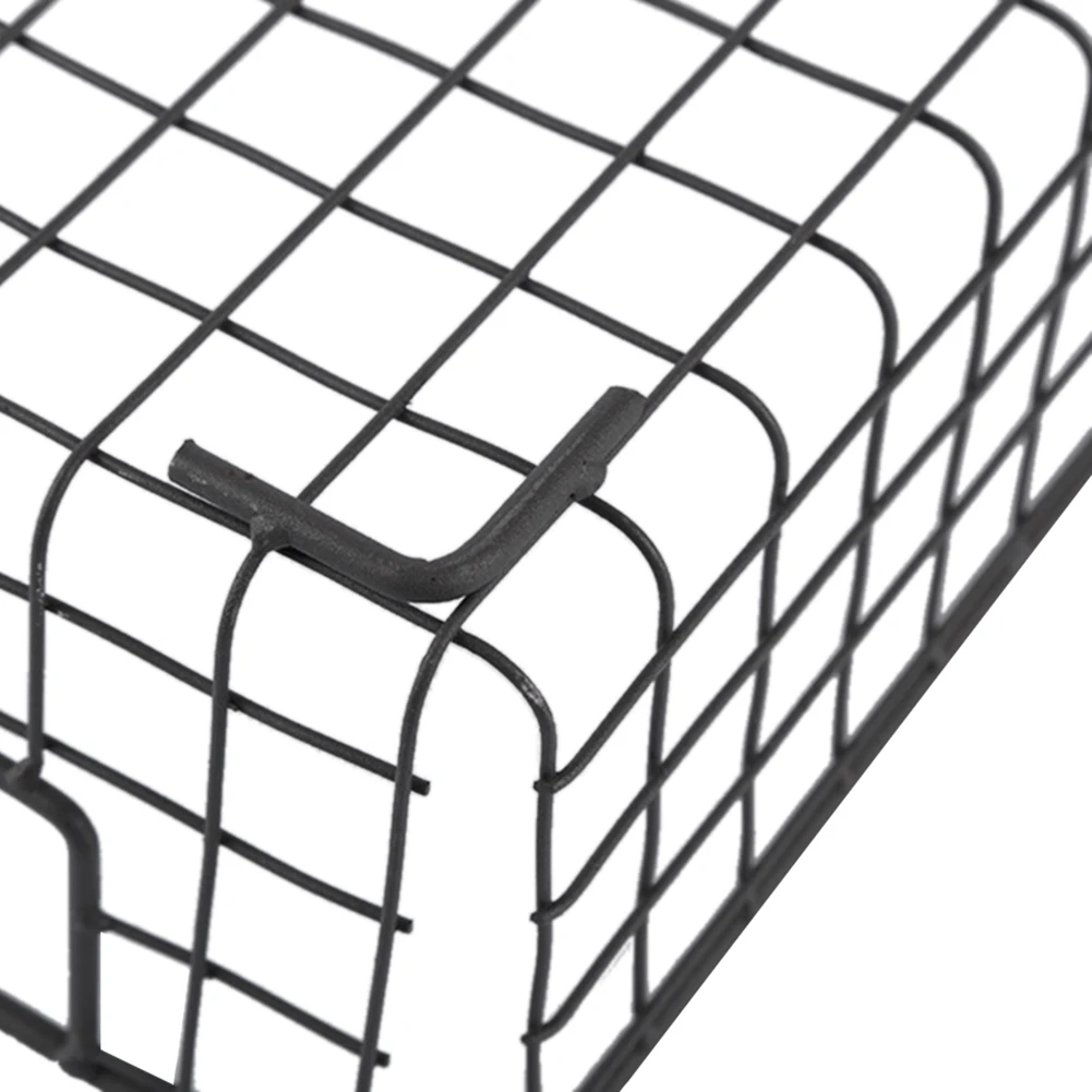 سلة تخزين سلكية معدنية إبداعية بمقبض ، حاوية متنوعات من الحديد المطاوع ، مطبخ أبيض